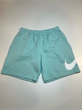 Nike Club Fleece Mint Green Big Swoosh Relaxed Fit Sweat Shorts